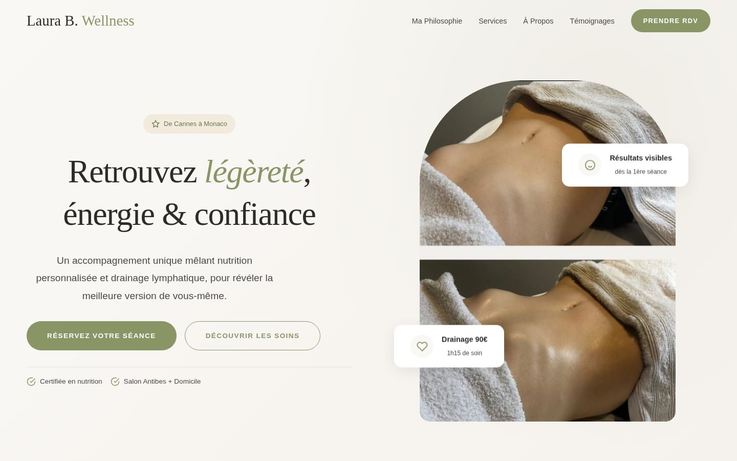Page d’accueil du site Laura B.